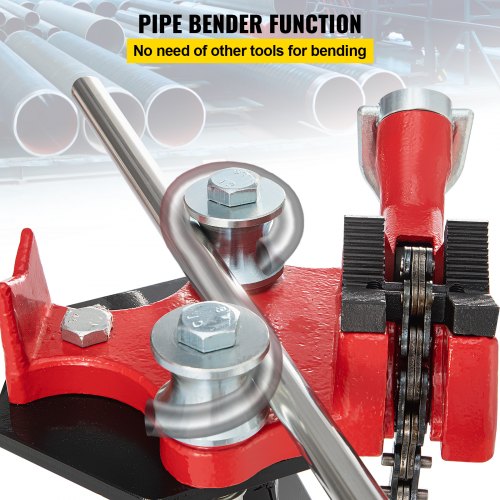Heavy-Duty Tripod Pipe Chain Vise, Pipe Capacity, Chain, Folding Steel Legs for Pipe Grabbing, Support & Bending