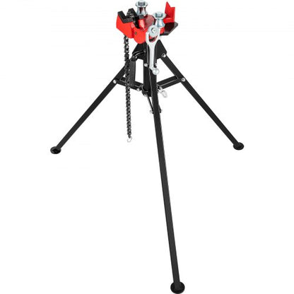 Heavy-Duty Tripod Pipe Chain Vise, Pipe Capacity, Chain, Folding Steel Legs for Pipe Grabbing, Support & Bending