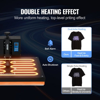 Heat Press Power Digital Industrial Sublimation Printer, Fast Heating, High Pressure Heat Press Machine for T-Shirts