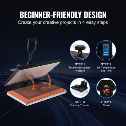 Heat Press Power Digital Industrial Sublimation Printer, Fast Heating, High Pressure Heat Press Machine for T-Shirts