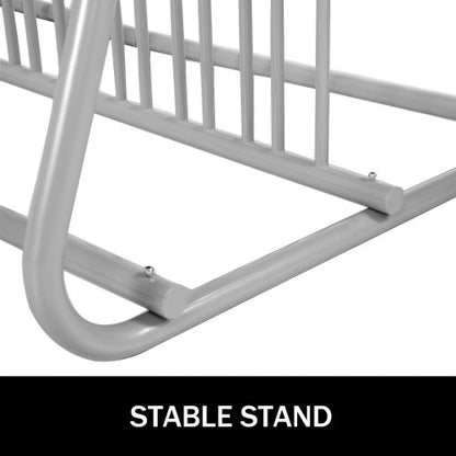 59" Length All-Steel Grid Bike Rack, 10-Bike Capacity Dual-Side Storage Stand for Garages, Streets, Yards & Bike Events