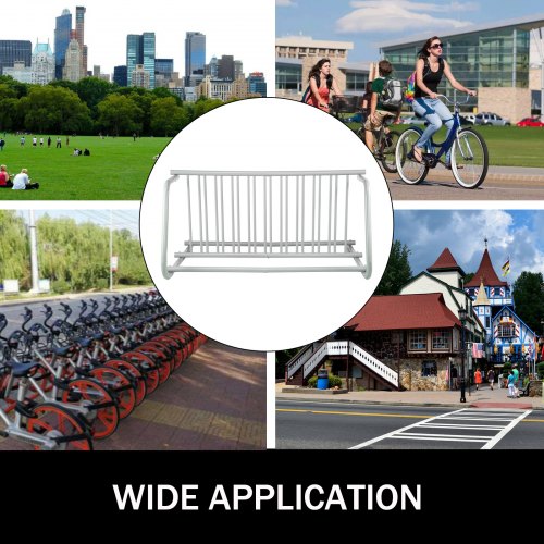 59" Length All-Steel Grid Bike Rack, 10-Bike Capacity Dual-Side Storage Stand for Garages, Streets, Yards & Bike Events