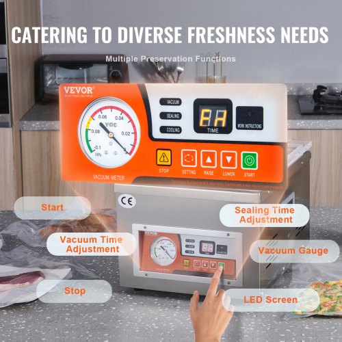 Chamber Vacuum Sealer 65 Mh Pump Rate Excellent Sealing Effect For Fresh Meats Fruits 110V Commerci 3