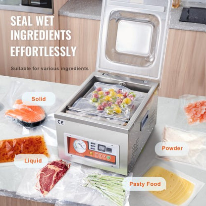 Chamber Vacuum Sealer 65 Mh Pump Rate Excellent Sealing Effect For Fresh Meats Fruits 110V Commerci 6