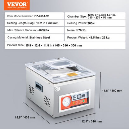 Chamber Vacuum Sealer 65 Mh Pump Rate Excellent Sealing Effect For Fresh Meats Fruits 110V Commerci 7
