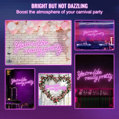 Large Pink LED Neon Sign 275 X 12 Youre Like Really Pretty Wall Decor With Remote Perfect For Bedro 5