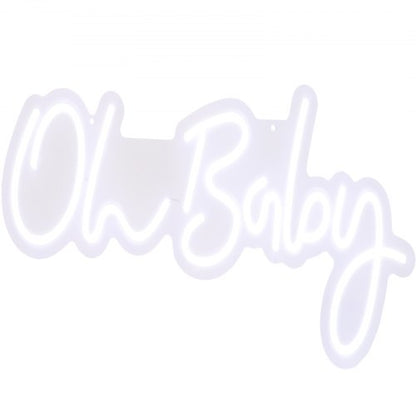 Oh Baby Neon Sign 235 X 12 Warm White LED Wall Decor With Remote Control Dimmable For Baby Showers  8