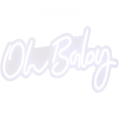 Oh Baby Neon Sign 235 X 12 Warm White LED Wall Decor With Remote Control Dimmable For Baby Showers  7