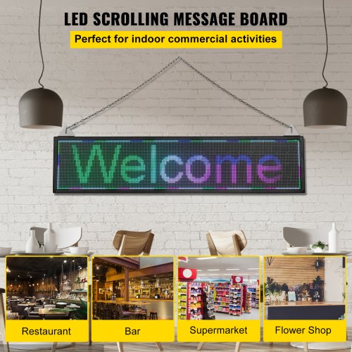 40x9 LED Scrolling Sign Full Color P6 Programmable Display High Brightness Electronic Message Board 2