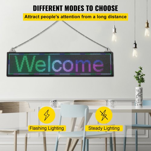 40x9 LED Scrolling Sign Full Color P6 Programmable Display High Brightness Electronic Message Board 4