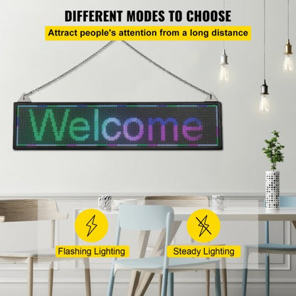 40x9 LED Scrolling Sign Full Color P6 Programmable Display High Brightness Electronic Message Board 4