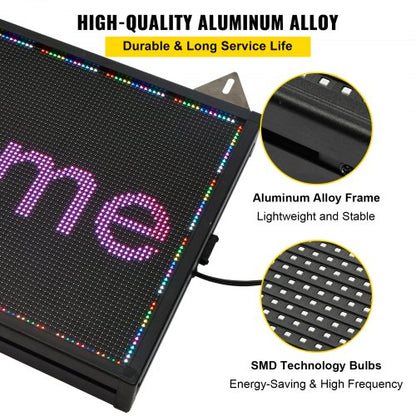 40x9 LED Scrolling Sign Full Color P6 Programmable Display High Brightness Electronic Message Board 6