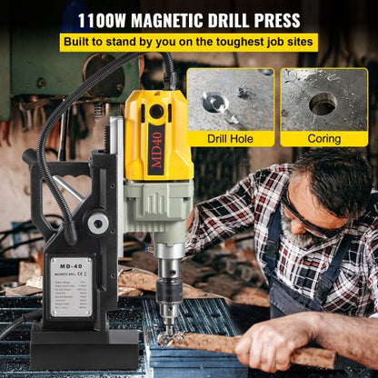 2697lbf12000N Portable Electric Mag Drill Press With 7 Bits 1100W 580 RPM Max Speed Magnetic Drilli 2