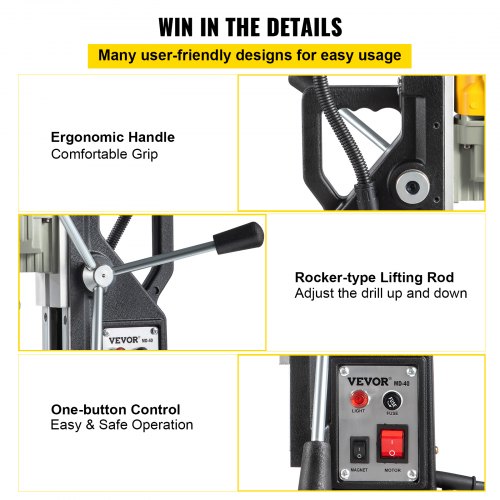 2697lbf12000N Portable Electric Mag Drill Press With 7 Bits 1100W 580 RPM Max Speed Magnetic Drilli 6