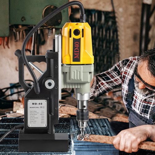 2697lbf12000N Portable Electric Mag Drill Press With 7 Bits 1100W 580 RPM Max Speed Magnetic Drilli 1