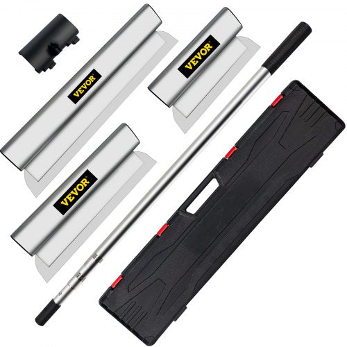 Drywall Skimming Blade Set, 10/24/32in Stainless Steel Putty Knife Combo with 35"-78" Extension Handle