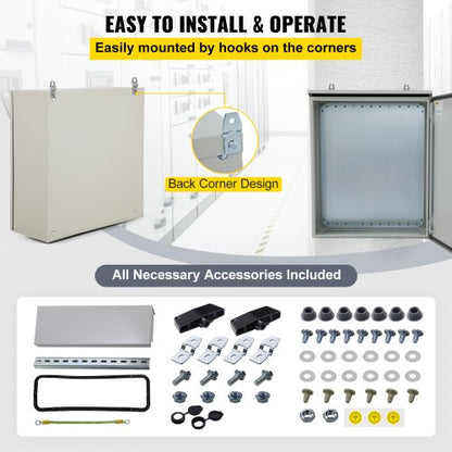HeavyDuty NEMA 4 Junction Box ColdRolled Carbon Steel IP65 Waterproof Hinged Lockable Design With R 6
