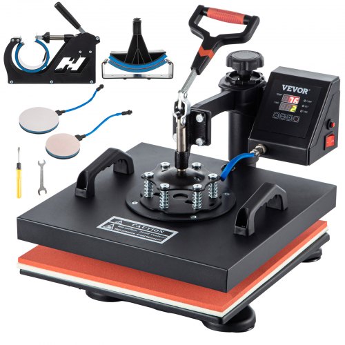 5 In 1 Heat Press 15 X 15 Digital Clamshell Sublimation Machine For DIY Mug Cap Plate  TShirt Trans 1