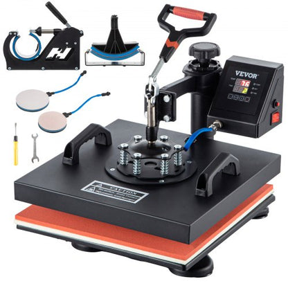 5 In 1 Heat Press 15 X 15 Digital Clamshell Sublimation Machine For DIY Mug Cap Plate  TShirt Trans 1