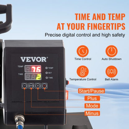 5 In 1 Heat Press 15 X 15 Digital Clamshell Sublimation Machine For DIY Mug Cap Plate  TShirt Trans 3