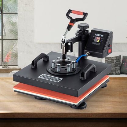 5 in 1 Heat Press 15" x 15" Digital Clamshell Sublimation Machine for DIY Mug, Cap, Plate & T-Shirt Transfer