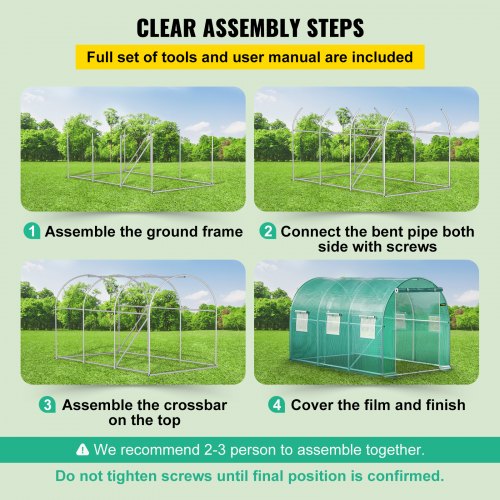 12x7x7 Ft WalkIn Tunnel Greenhouse Portable Plant Hot House With Galvanized Steel Frame Zippered Do 6