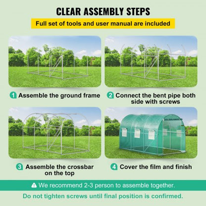 12x7x7 Ft WalkIn Tunnel Greenhouse Portable Plant Hot House With Galvanized Steel Frame Zippered Do 6