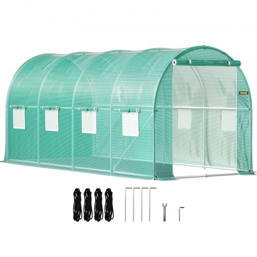 148 X 66 X 66 Ft Portable Plant Hot House Galvanized Steel Hoops 8 RollUp Windows  Zippered Door 1