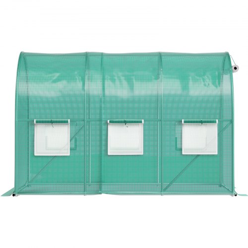 WalkIn Greenhouse 98 X 66 X 66 Ft Waterproof PE Cover Sturdy Galvanized Frame  6 Mesh Windows 7