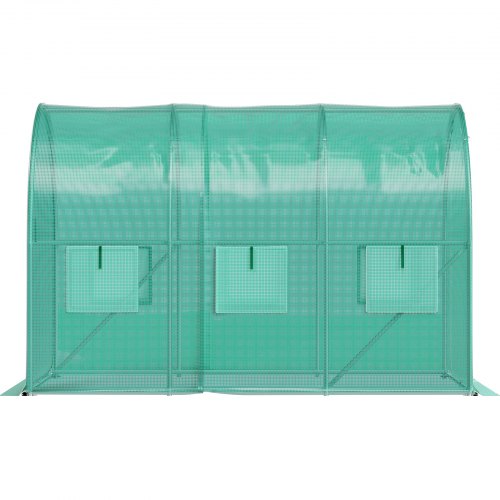 WalkIn Greenhouse 98 X 66 X 66 Ft Waterproof PE Cover Sturdy Galvanized Frame  6 Mesh Windows 9