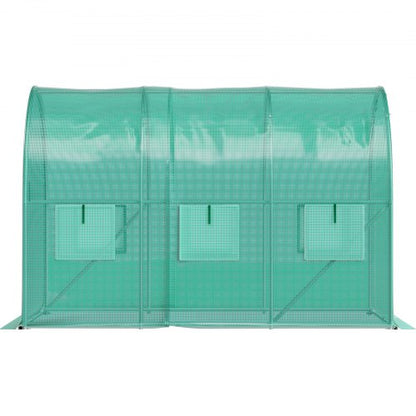 WalkIn Greenhouse 98 X 66 X 66 Ft Waterproof PE Cover Sturdy Galvanized Frame  6 Mesh Windows 9