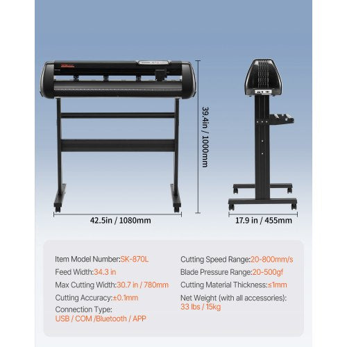 34 Bluetooth Vinyl Cutter Machine Professional Cutting Plotter With Steel Roller Shaft Sign Master  7