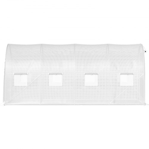 WalkIn Greenhouse 15 X 65 X 7 Ft Waterproof PE Cover Sturdy Galvanized Frame 8 Mesh Windows  Zipper 7