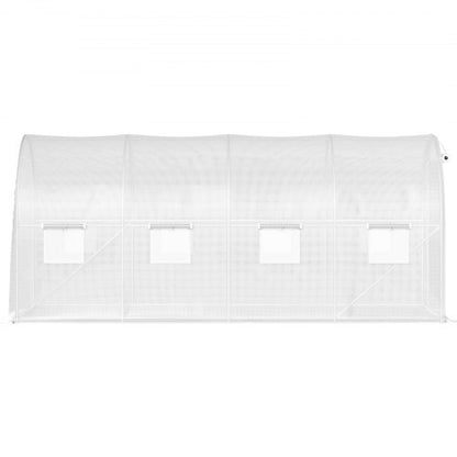 WalkIn Greenhouse 15 X 65 X 7 Ft Waterproof PE Cover Sturdy Galvanized Frame 8 Mesh Windows  Zipper 7