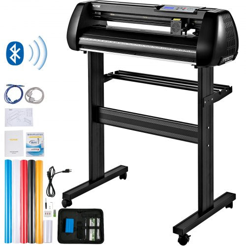 28in Bluetooth Vinyl Cutter Machine 400in10m Steel Roller Shaft SignMaster Software Adjustable Spee 1