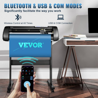 28in Bluetooth Vinyl Cutter Machine 400in10m Steel Roller Shaft SignMaster Software Adjustable Spee 4