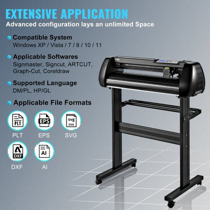 28in Bluetooth Vinyl Cutter Machine 400in10m Steel Roller Shaft SignMaster Software Adjustable Spee 6