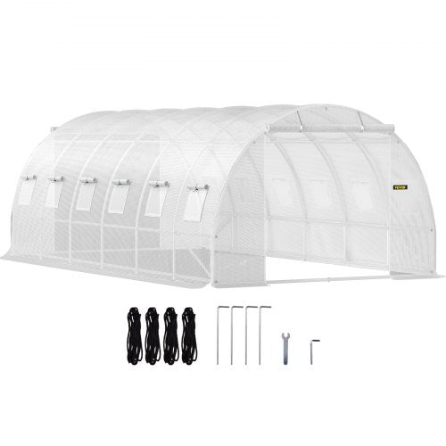 20x10x7 Ft WalkIn Tunnel Greenhouse Portable Plant Hot House With Galvanized Steel Hoops 3 Top Beam 1