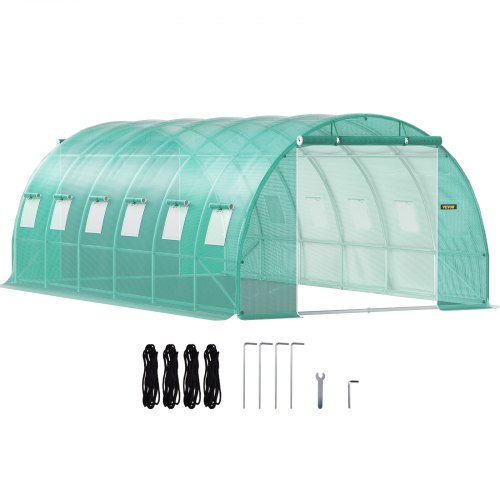 20x10x7 Ft WalkIn Greenhouse Portable Plant Hot House With Galvanized Steel Hoops 3 Top Beams 2 Zip 1