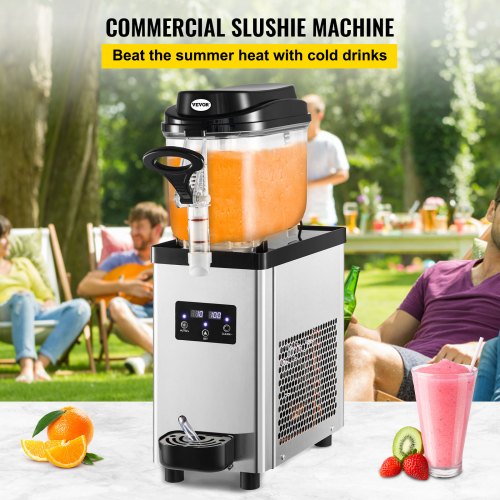 6L16 Gal Commercial Slushy Machine 300W Stainless Steel Frozen Drink Maker Makes 25 Cups  Perfect F 2