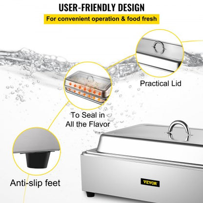 Commercial Food Warmer 95 Qt Stainless Steel Bain Marie Buffet Steamer With Lid FullSize 1 Pot Stea 6