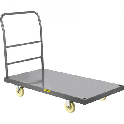 2000 Lb Capacity Flatbed Cart 47 X 24 Steel Platform Truck With Detachable Handle  5 Swivel Casters 7