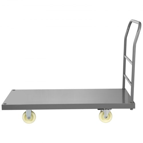 2000 Lb Capacity Flatbed Cart 47 X 24 Steel Platform Truck With Detachable Handle  5 Swivel Casters 9