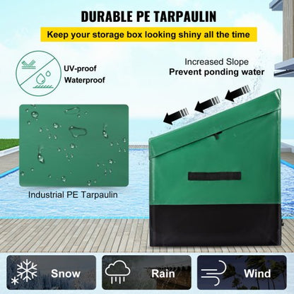 HeavyDuty Patio Deck Box 100 Gallon Waterproof Outdoor Storage Box With PE Tarpaulin  Ventilated De 2