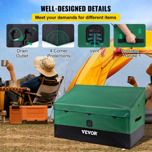 HeavyDuty Patio Deck Box 100 Gallon Waterproof Outdoor Storage Box With PE Tarpaulin  Ventilated De 4