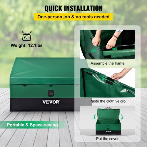 HeavyDuty Patio Deck Box 100 Gallon Waterproof Outdoor Storage Box With PE Tarpaulin  Ventilated De 5