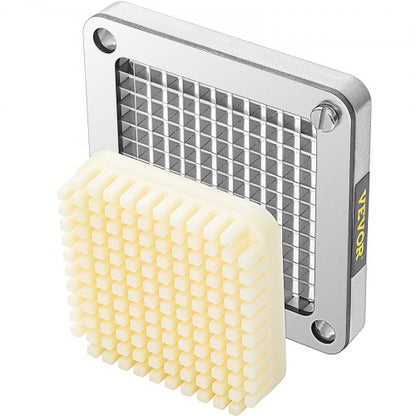 Stainless Steel French Fry Cutter Blades 3 PCS  6 Knives Replacement Dicer Parts  Push Block For Un 9