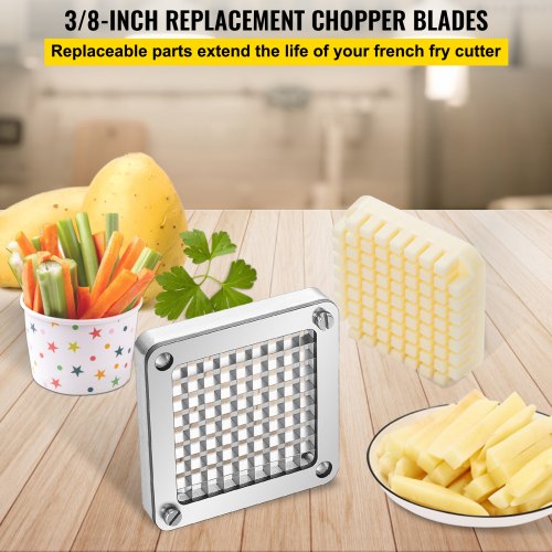 3 PCS 38 French Fry Cutter Blades With 6 Extra Knives Stainless Steel Replacement Dicer Parts 2