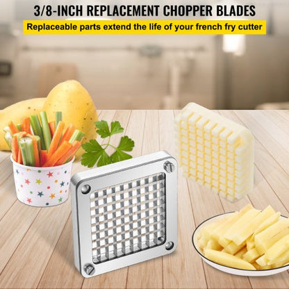 3 PCS 38 French Fry Cutter Blades With 6 Extra Knives Stainless Steel Replacement Dicer Parts 2