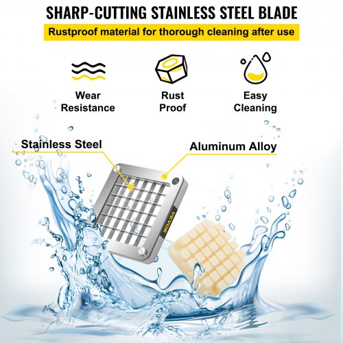 Commercial 12 Inch French Fry Cutter Blades 3 PCS Stainless Steel Replacement Sets With 6 Extra Kni 4